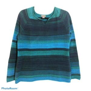 Eddie Bauer Striped Color Block  Sweater. Size M.